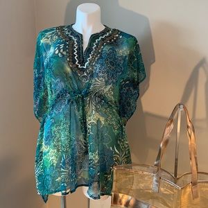 Raviya jeweled swim tunic